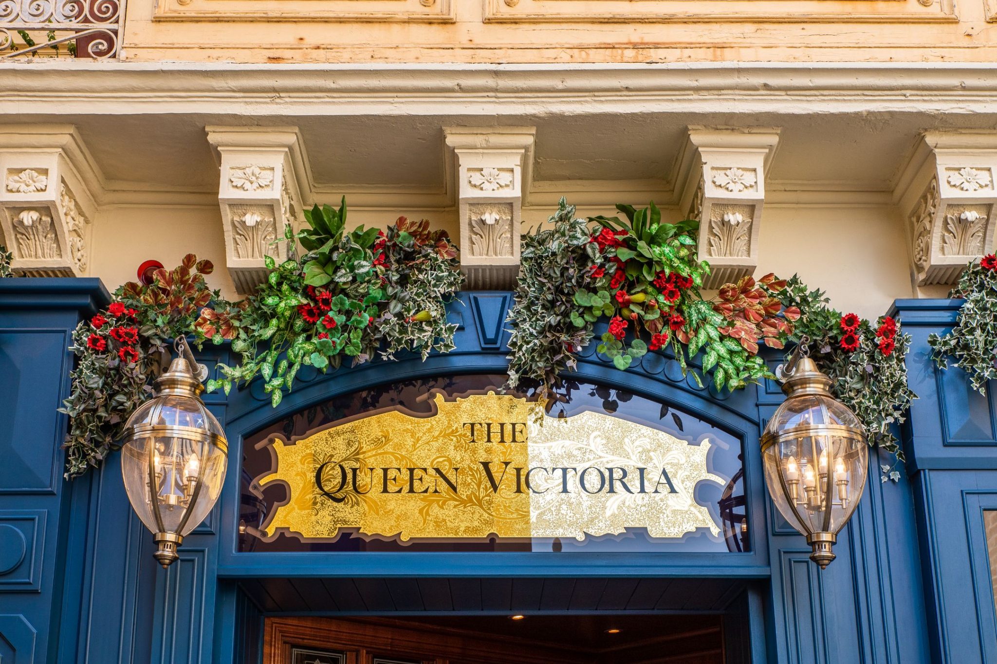 Victorian Style Pub in Malta entrance sign.