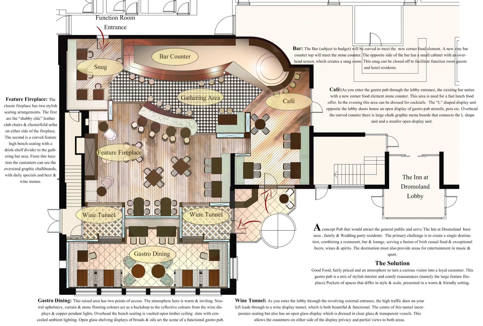 Pub technical drawing of a pub designed in Clare, Ireland.