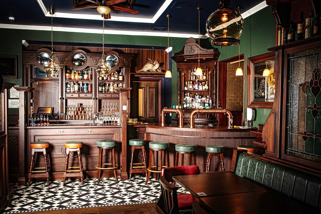 Image shows a bar in Austria. a pub hand crafted and designed by us. 