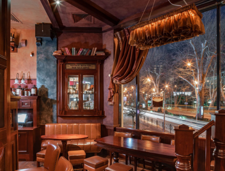 pub furniture design with bar in the background in Clare, Ireland.